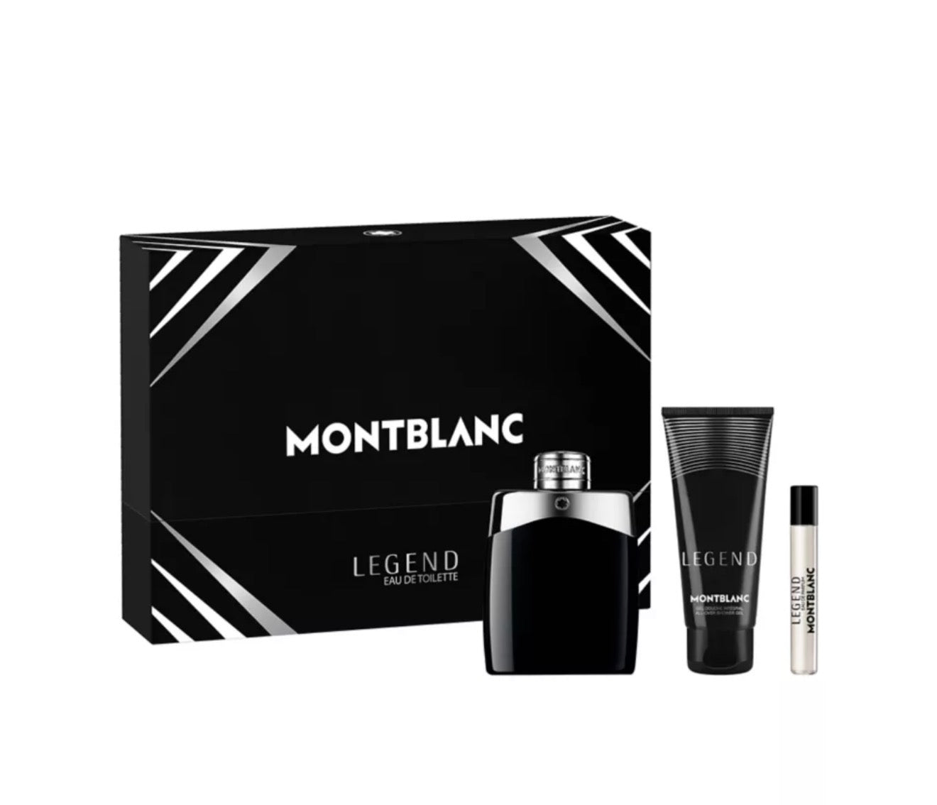 SET MONT BLANC LEGEND MEN ( 3 PC )3.4 OZ EDT SP \ 0.25 OZ MINI \3.4 OZ SG  S2 2023