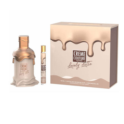 LECHAMEAU CREME COUTURE  LOVELY LATTE WOMEN 3.4 OZ EDP SP+0.33 OZ ROLL ON