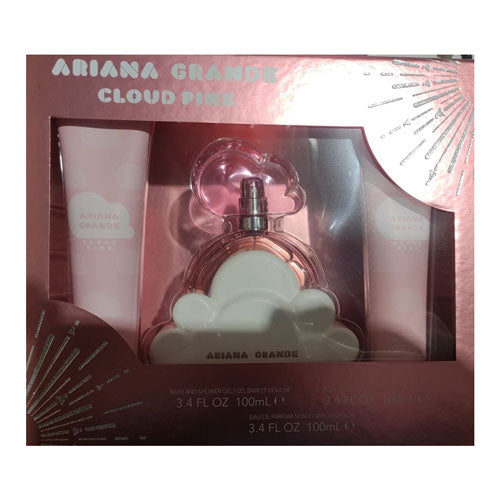 SET ARIANA GRANDE CLOUD PINK WOMEN ( 3 PC )3.4 OZ EDP SP /3.4 OZ SHOWER GEL /3.4 OZ BODY SOUFFLE
