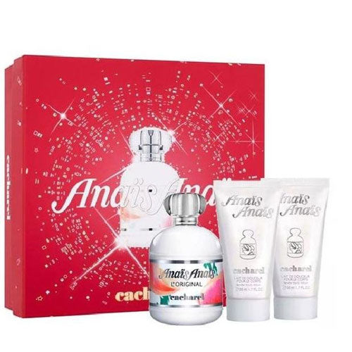 SET CACHAREL ANAIS ANAIS L ORIGINAL WOMEN ( 3 PC )3.4 OZ EDT SP / 2 X1.7 OZ BODY LOTION
