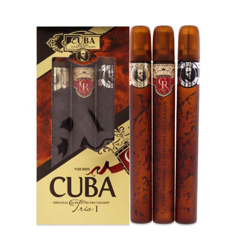 SET CUBA TRIO 1 MEN (3 PC ) 1.17 OZ EDT SP (CUBA GOLD,CUBA ROYAL,CUBA VIP)