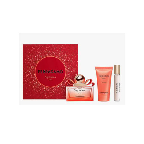 SET SALVATORE FERRAGAMO SIGNORINA WOMEN ( 3 PC ) 3.4 OZ EDP SP / 1.7 OZ BL /0.50 OZ EDP SP