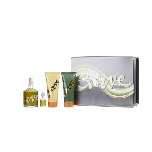 SET LIZ CLAIBORNE CURVE MEN ( 4PC) 4.2 OZ EDC SP / 3.4 OZ AFTER SHAVE BALM /3.4 OZ SG / 0.17 OZ EDC SP