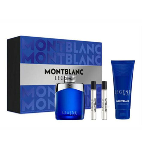 SET MONT BLANC LEGEND BLUE MEN ( 4PC ) 3.3 OZ EDP SP /3.3 OZ SG /2 X 0.25 OZ EDP SP